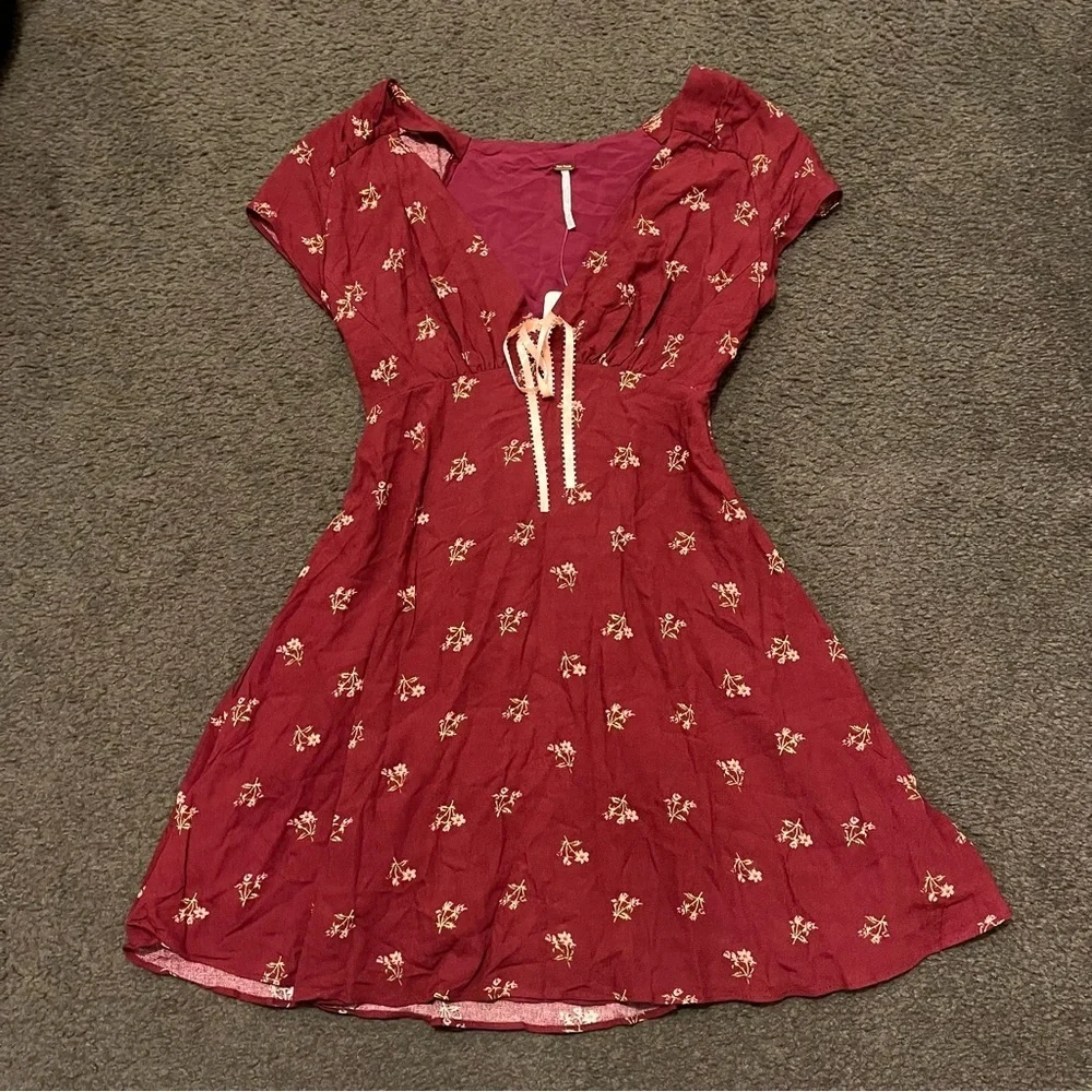 Free People Everyone’s Favorite Floral Babydoll Mini Dress NWT